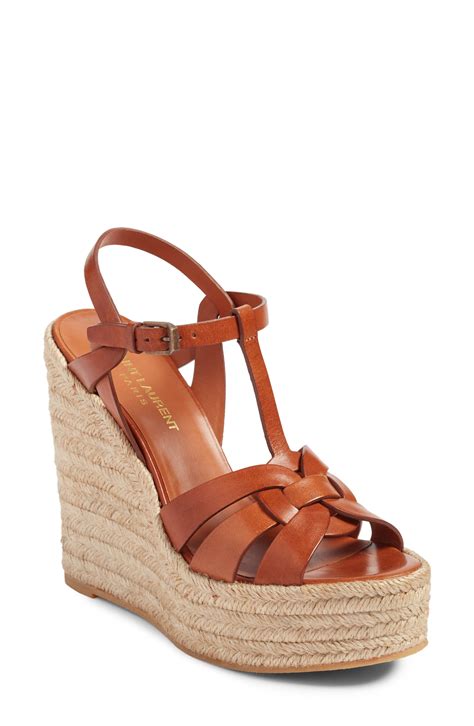 ysl espadrilles beige|saint laurent tribute espadrille wedges.